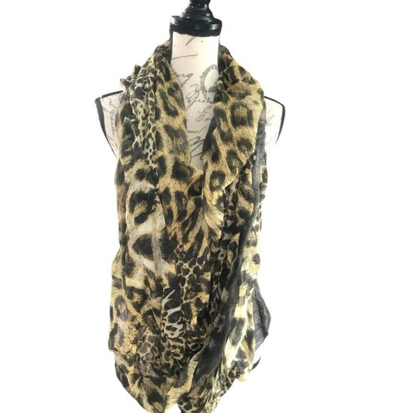 Bundle of Two Scarves: Floral and Animal Print - Picture 2 of 4